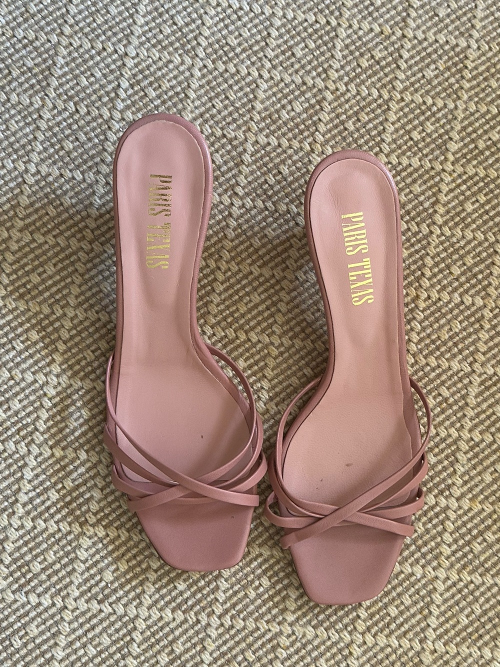 Paris Texas Blush Pink Strappy Slide Mules